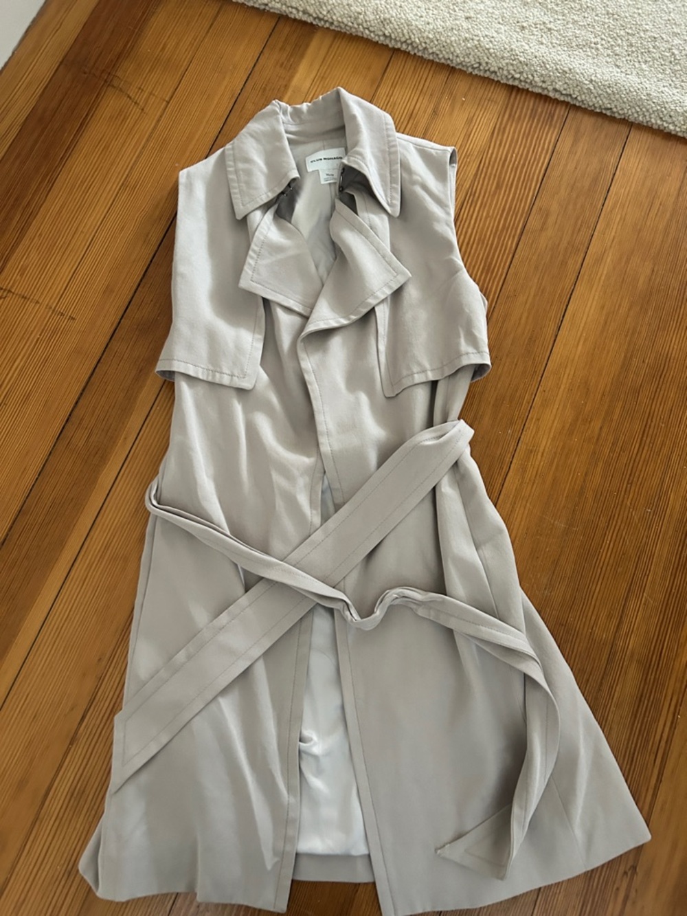 Club Monaco Sleeveless Trench Vest in Light Gray
